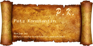 Petz Konstantin névjegykártya